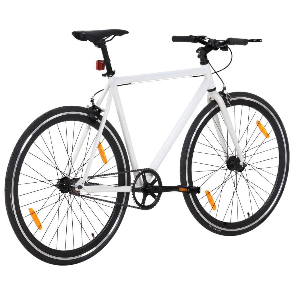 Vélo à pignon fixe 2025 blanc et noir 700c 59cm v7201
