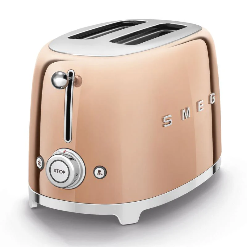 2025 SMEG TSF01RGUK Retro 2-skivers brødrister, 1950'er-stil – Rosaguld