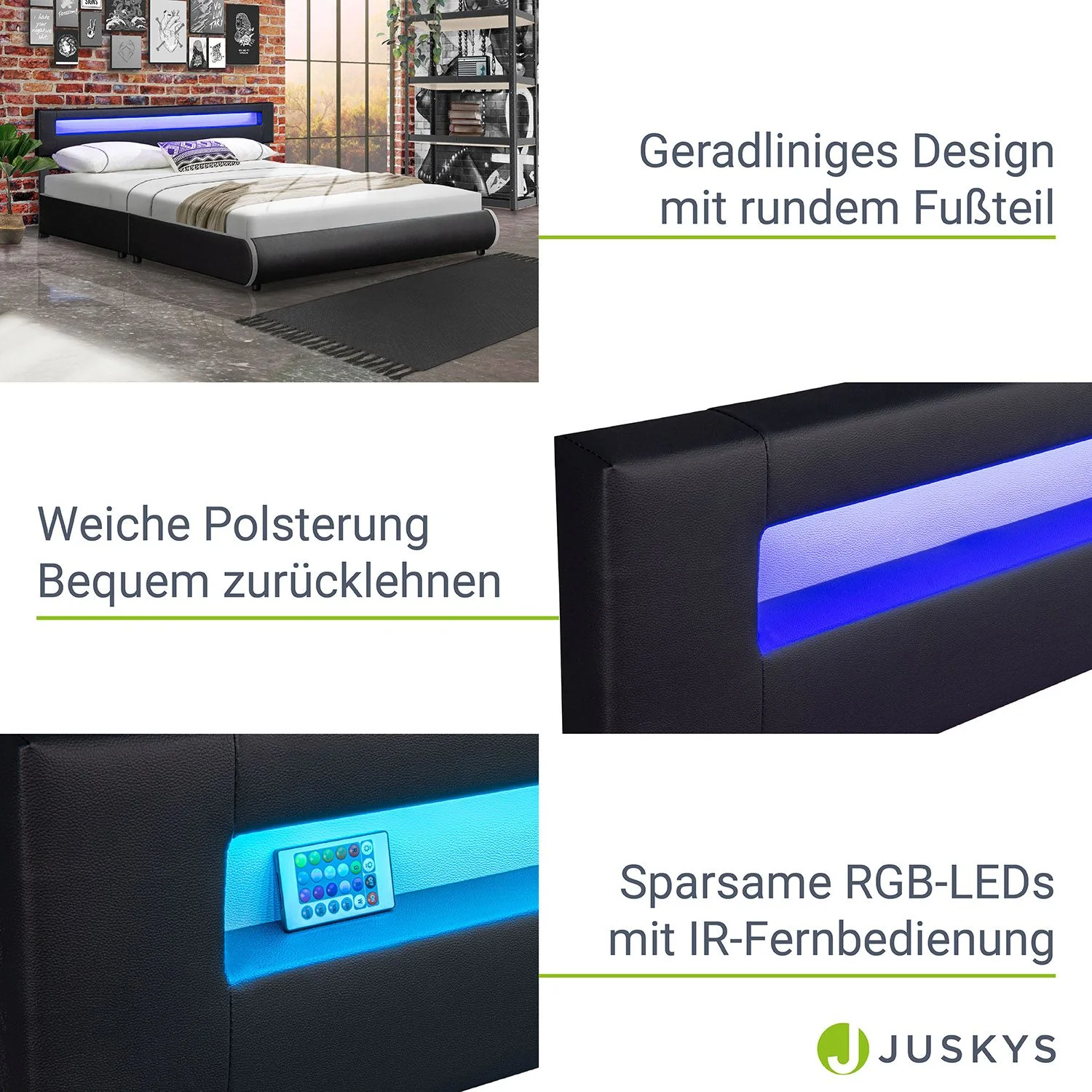 Lit capitonné Séville 2025, 140 x 200 cm, blanc