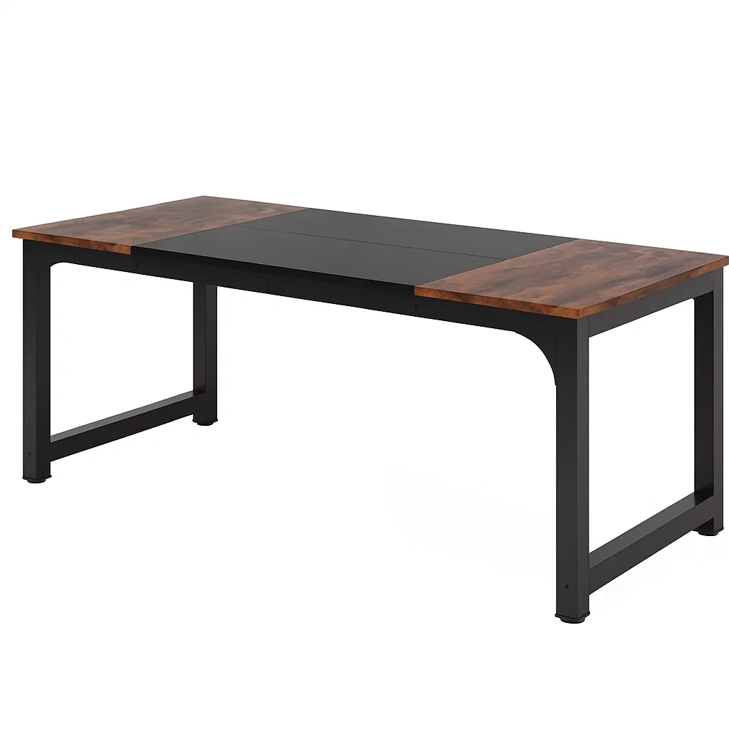 Bureau moderne avec structure en métal et plateau en bois, 120 x 60 x 75 cm - kwwEhou294rI