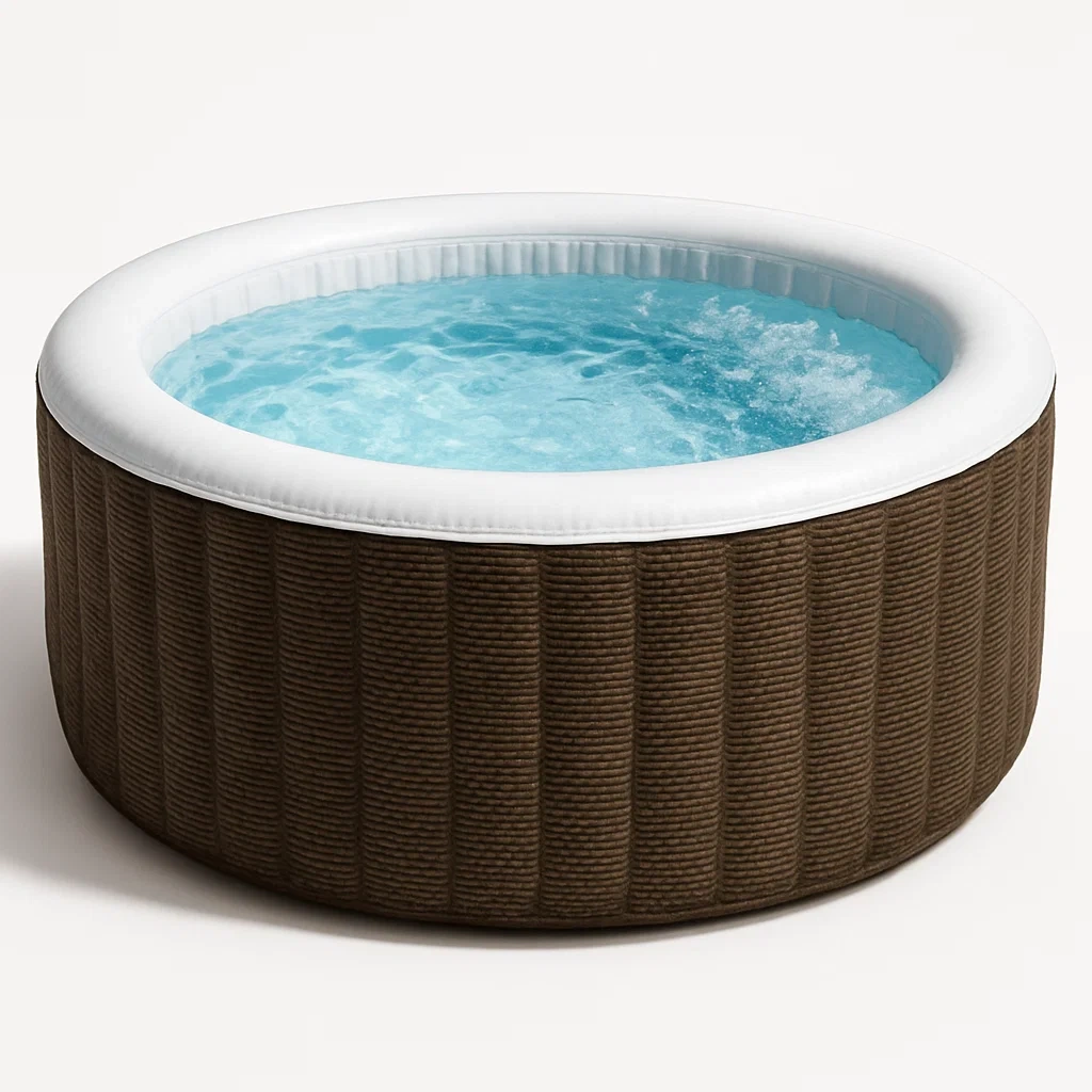 Spa gonflable 196x196x71 cm 6 places rond marron/blanc ZKFzrRd334lX