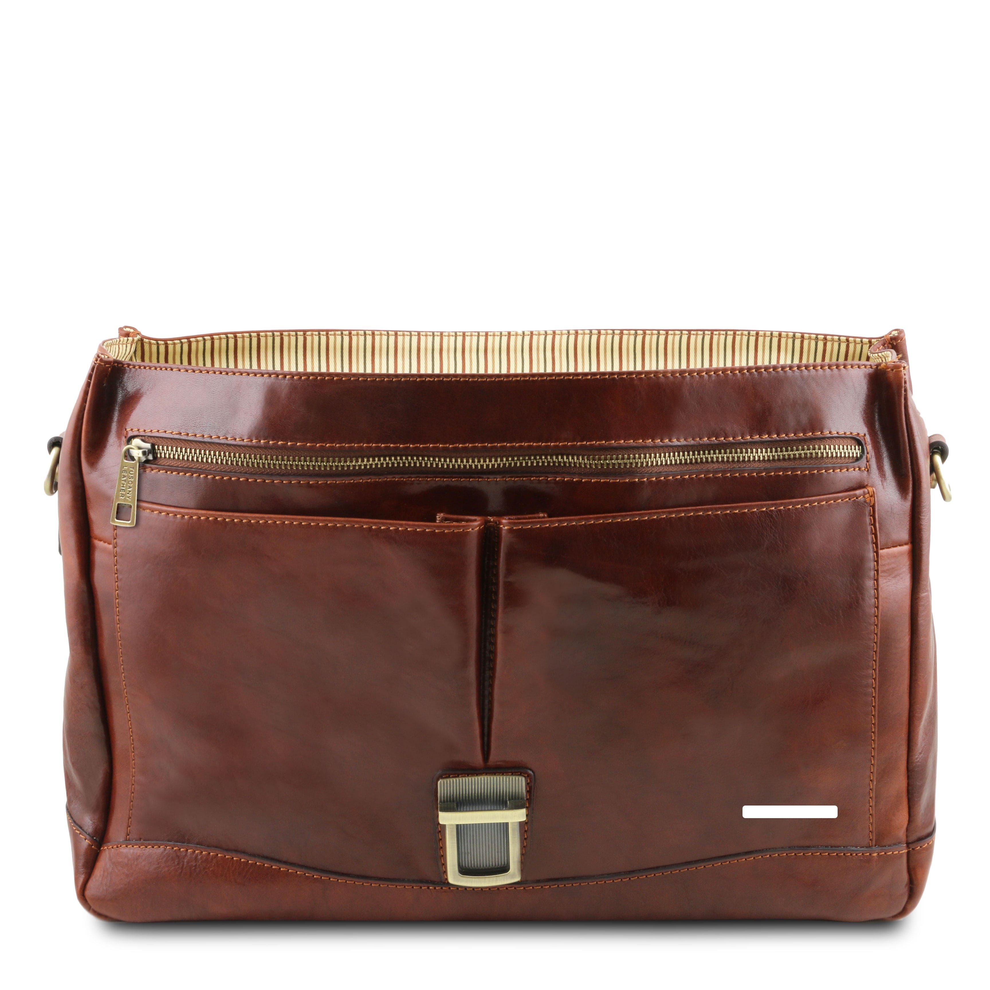 Mantova - Leather multi compartment briefcase with flap | TL142068 messenger bag