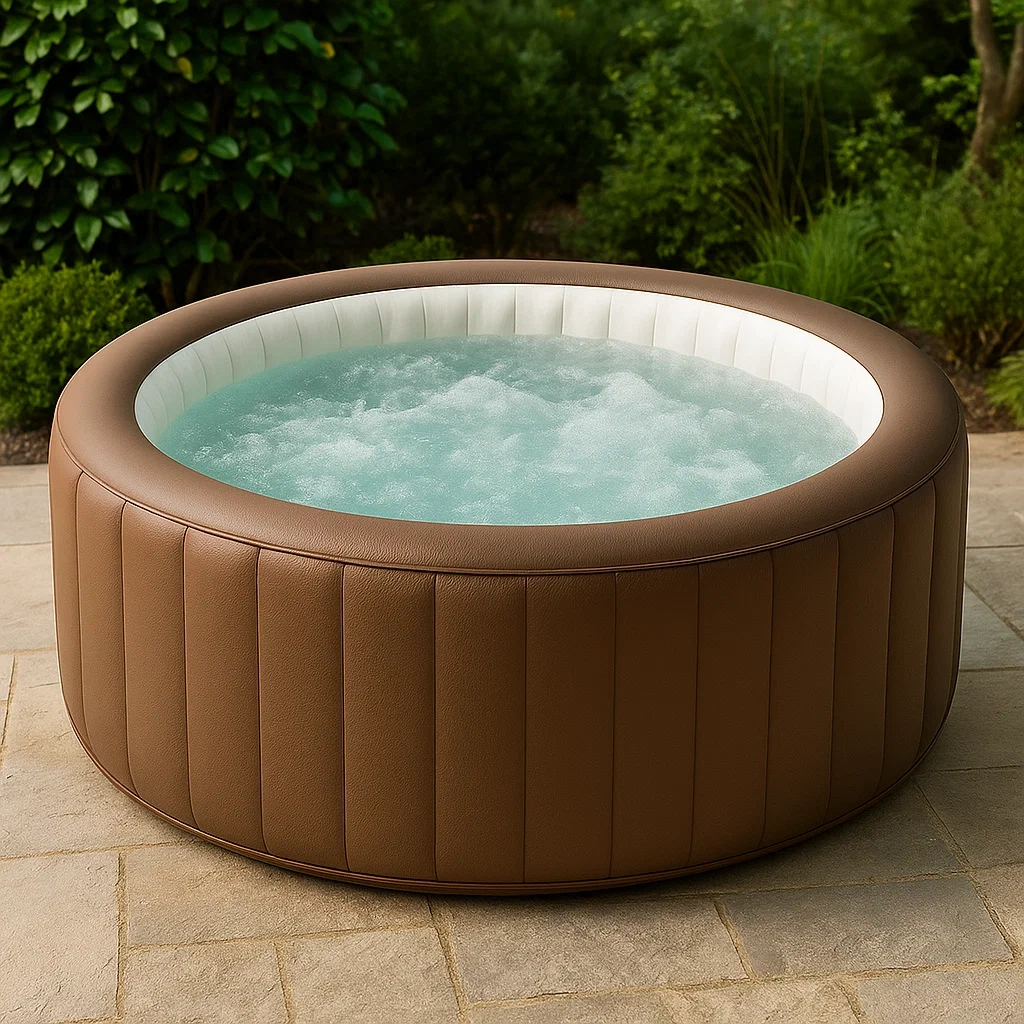 Spa gonflable 180x66 cm 2 places rond marron/blanc mPUfmYR327rJ