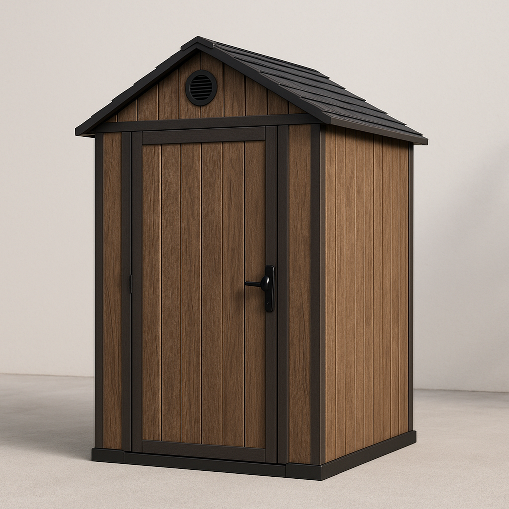 Abri de jardin en résine 160x150x210 marron/noir YIvEPgV401Pc