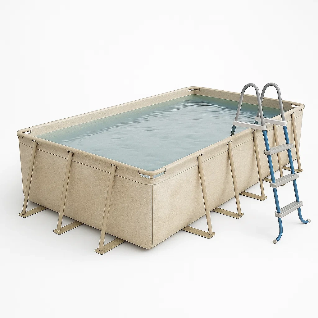 Piscine tubulaire rectangulaire 532 x 265 x 119 cm beige/blanche avec filtre et échelle VDcuSxw196nc