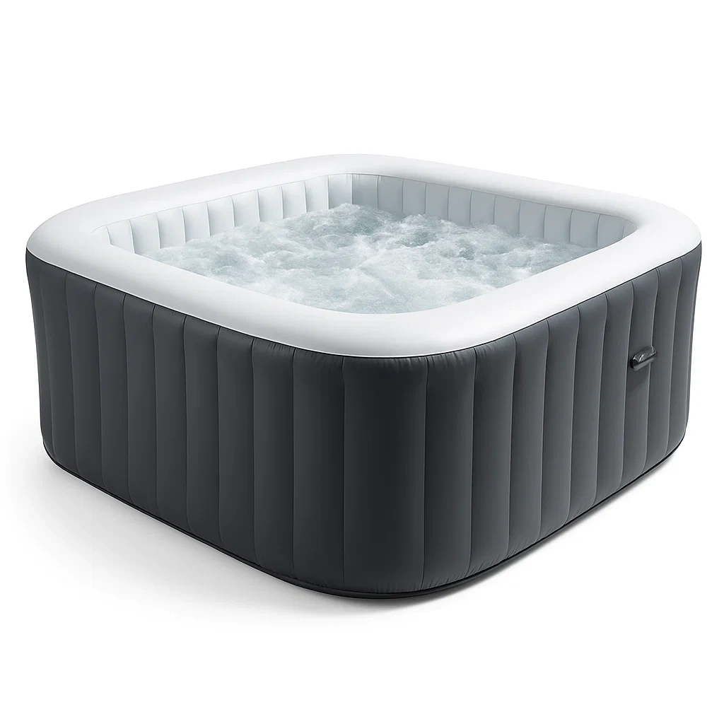Spa gonflable 180x180x71 cm 4 places carré gris/blanc uOQSGTJ357wx