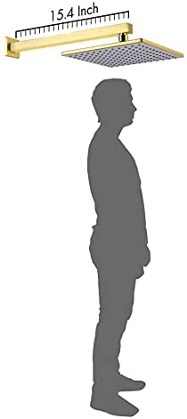 KES Schwarze Duscharmatur mit Duschventil und Regenduschkopf