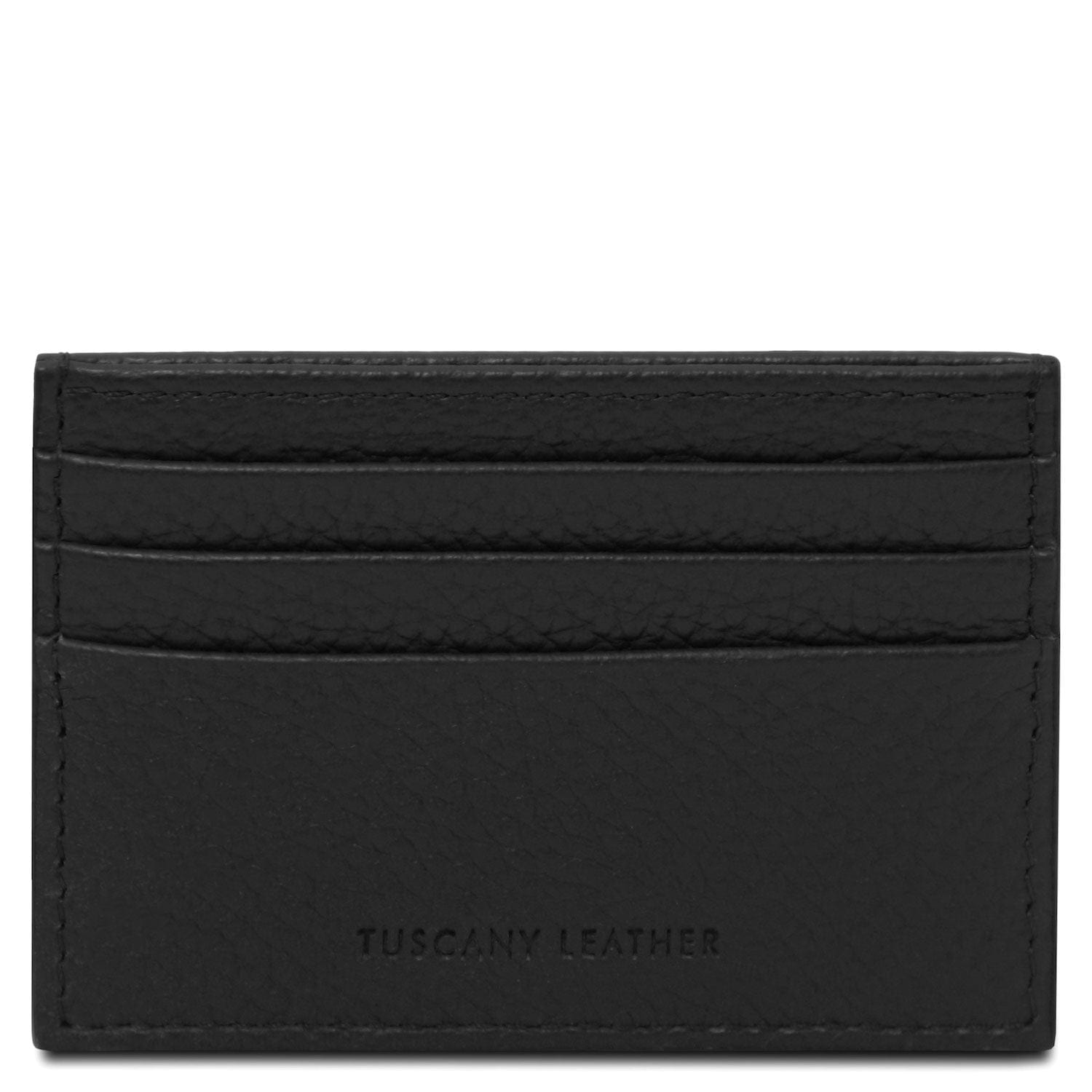 Leather card holder - 6 cards, pebbled leather | TL142472