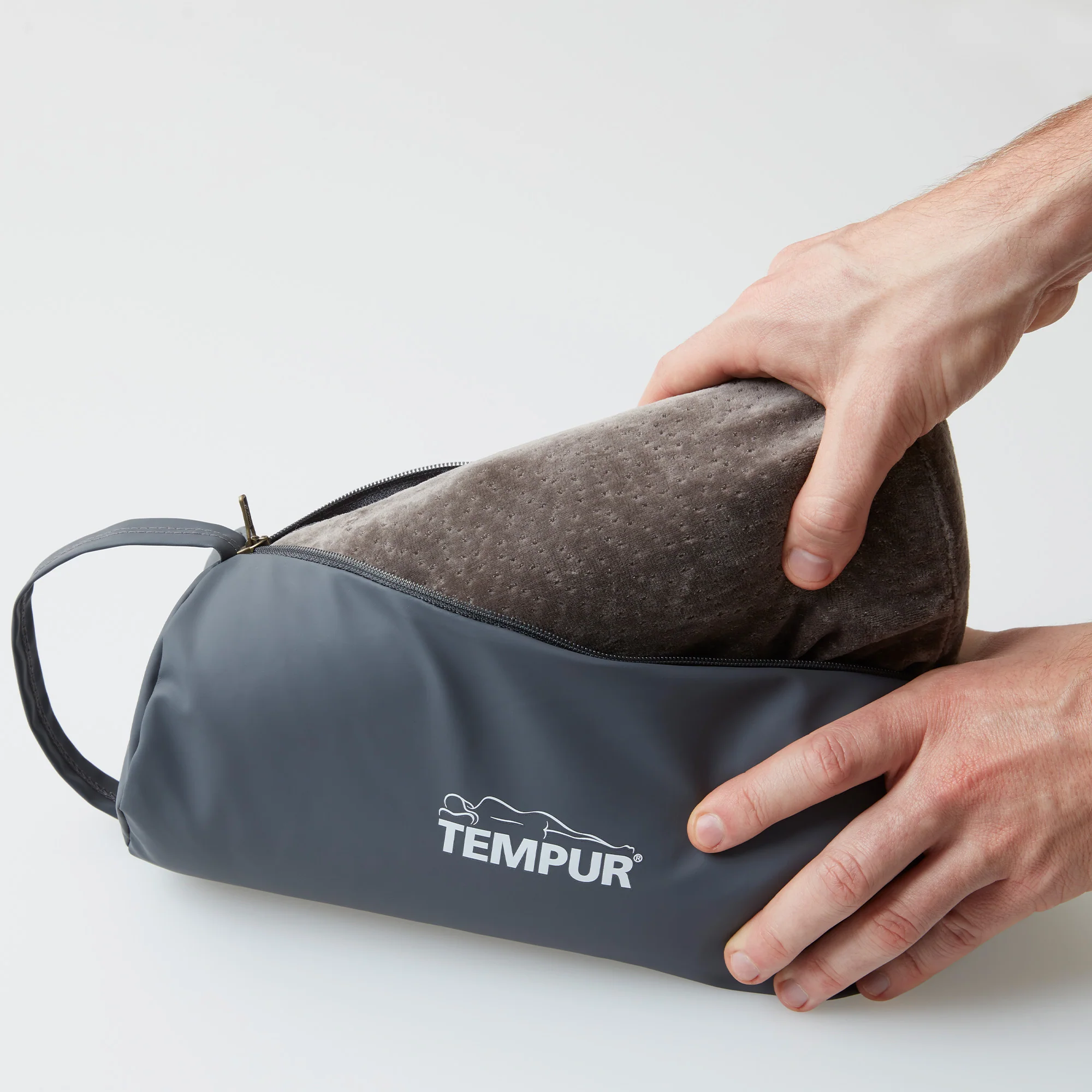 2025 TEMPUR Original Rejsepude – Ergonomisk og kompakt til rejser – Med bæretaske – 25 x 31 cm – Vaskbart stof ved 60 °C