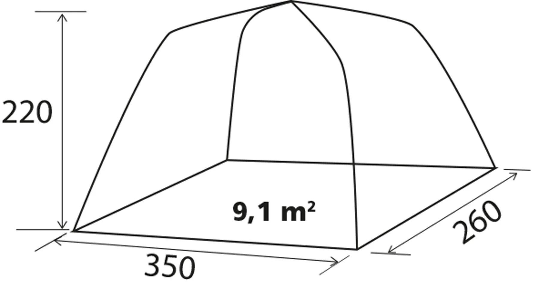 2025 Fritstående telt til varevogne – tilslutningshøjde 180-220 cm