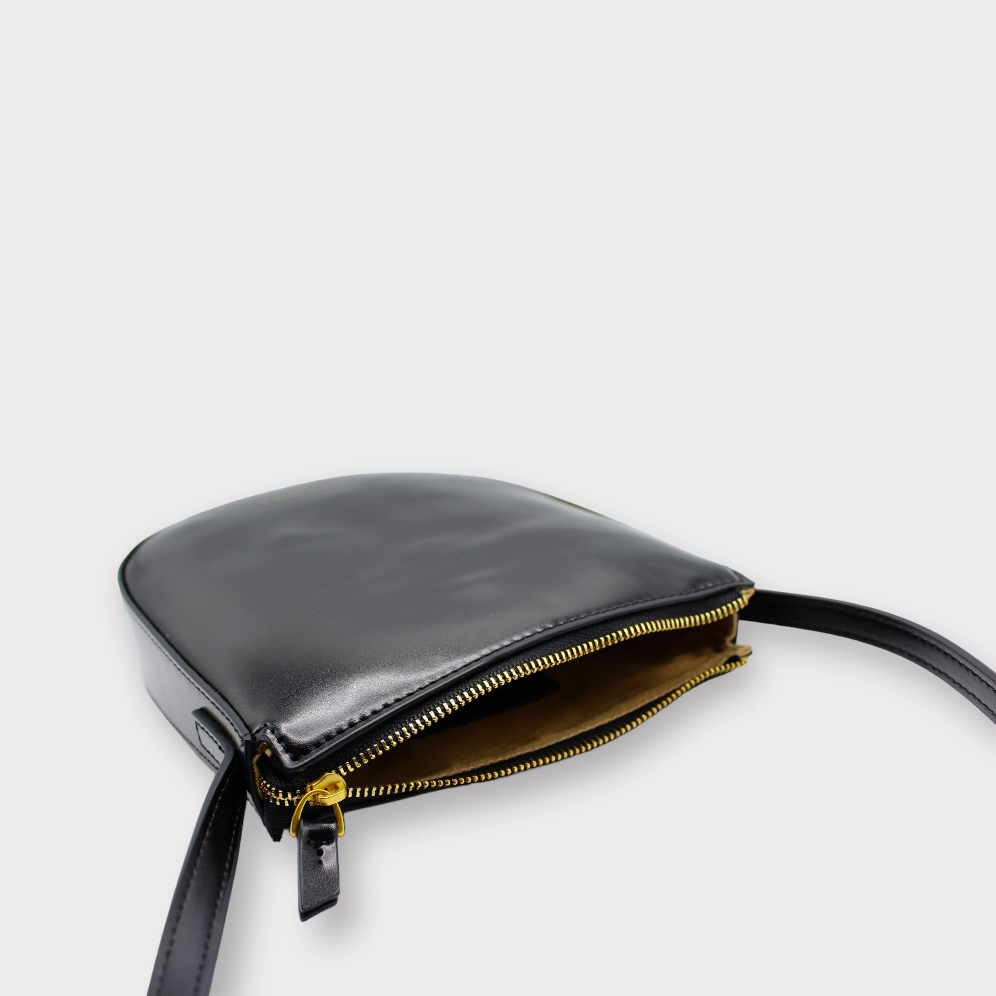 Eva - Apple Leather Crossbody Bag - Black