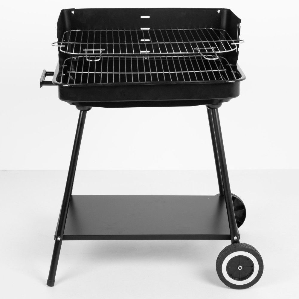 Tragbarer Stahlgrill 55 x 43 x 82 cm - Aktive. Schwarz