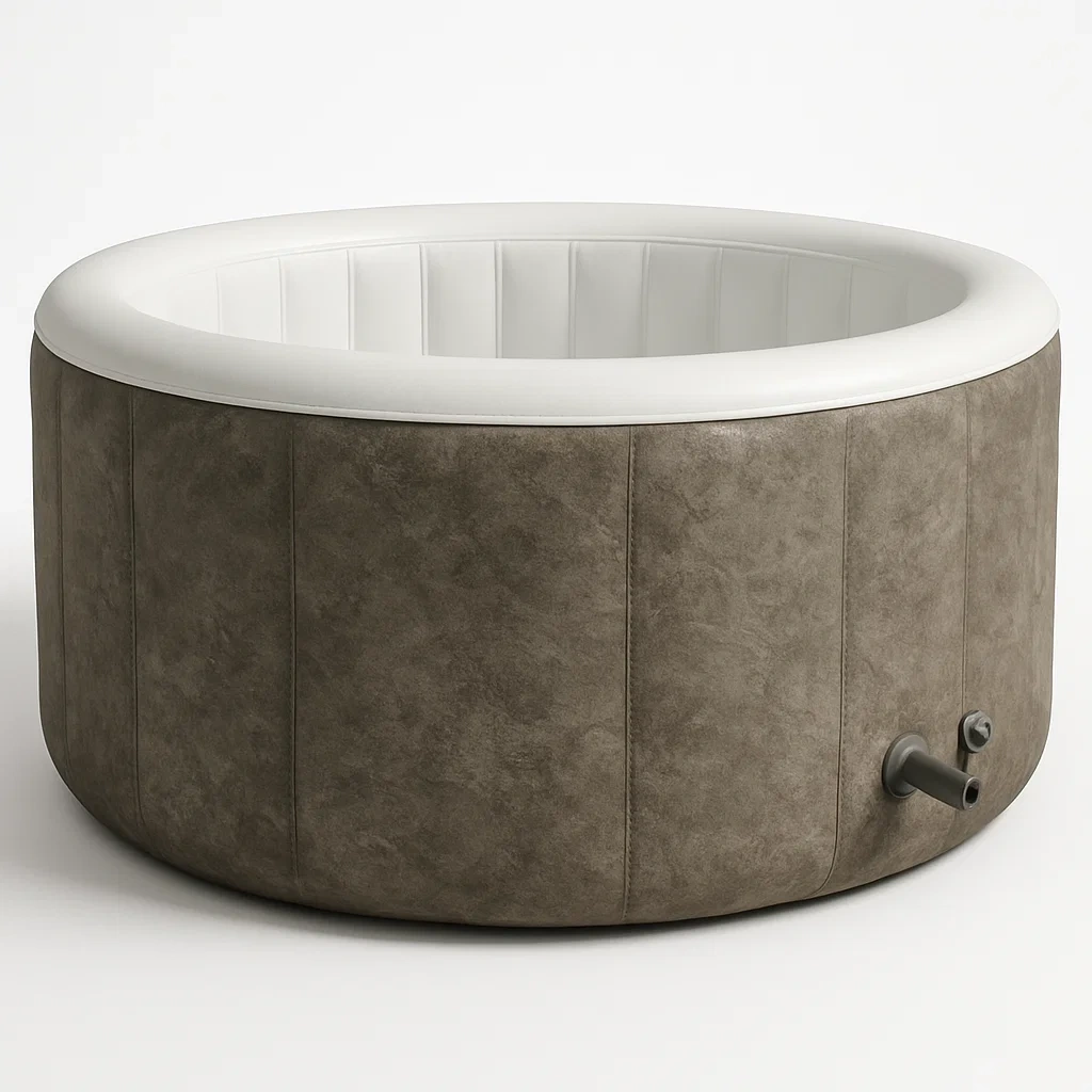 Spa gonflable 180x66 cm 2 places rond gris/blanc RNgQMJz333co