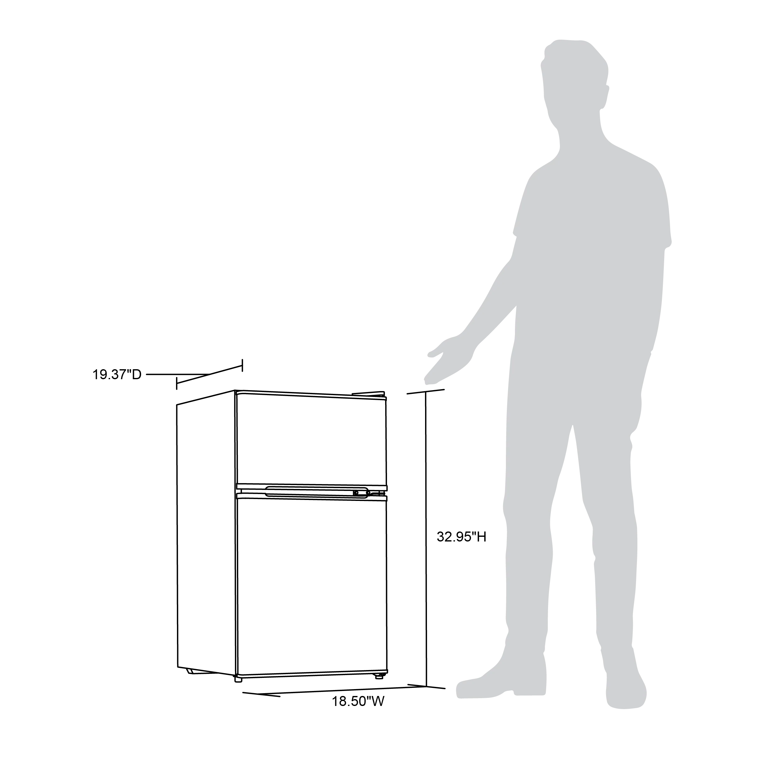 Newair Kompakt-Mini-Bar-Kühlschrank mit Gefrierfach, Modell 2025 – Schwarz (3,1 Kubikfuß)