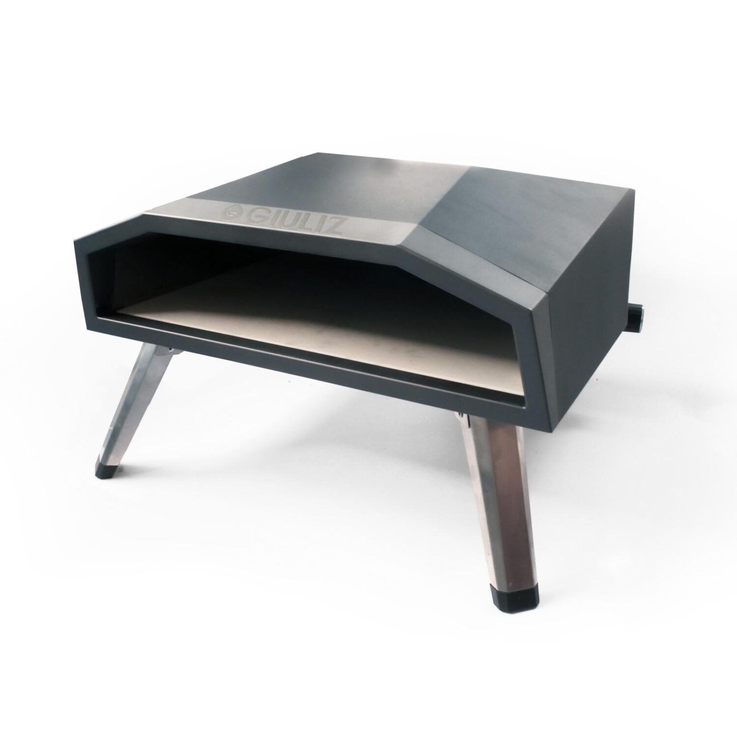 Gasovn Pizzaovn - UFO 16 - Pizzapande inkluderet | Ideel til udendørs madlavning og udendørsferier | Kompakt og bærbar | Rustfrit stål | Trendyflair