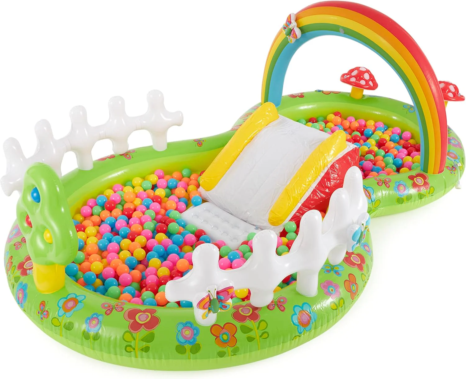 Intex Jungle Adventure Oppusteligt Legeområde – Pool med Rutsjebane og Vandlege til Børn