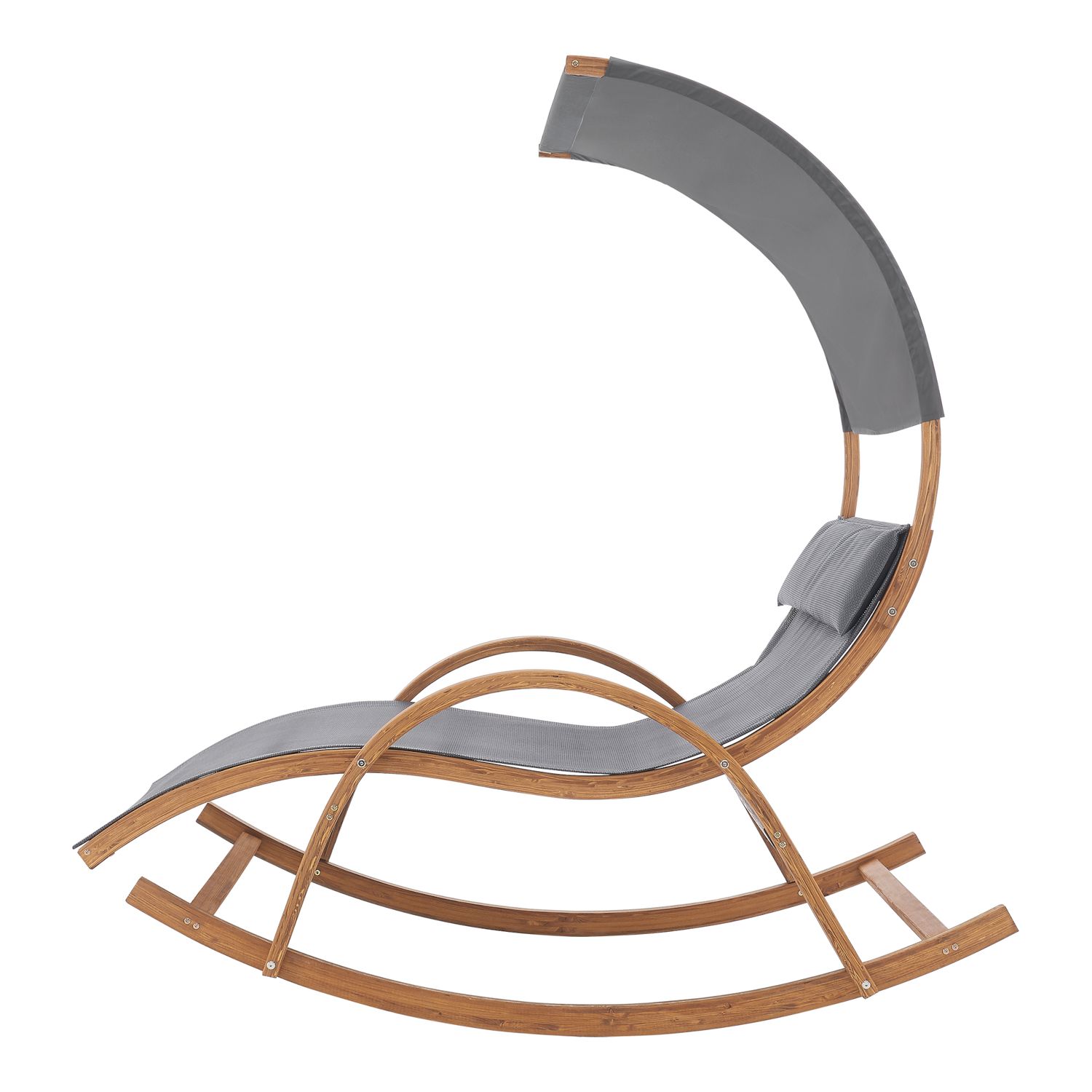 Kasos Gartenschaukelstuhl 181 x 135 x 190 cm Natur Dunkelgrau