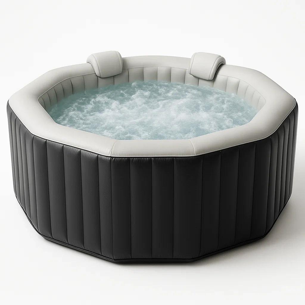 Spa gonflable 185 x 185 x 71 cm, 6 places, octogonal, gris/blanc, IyXNwGb352hF