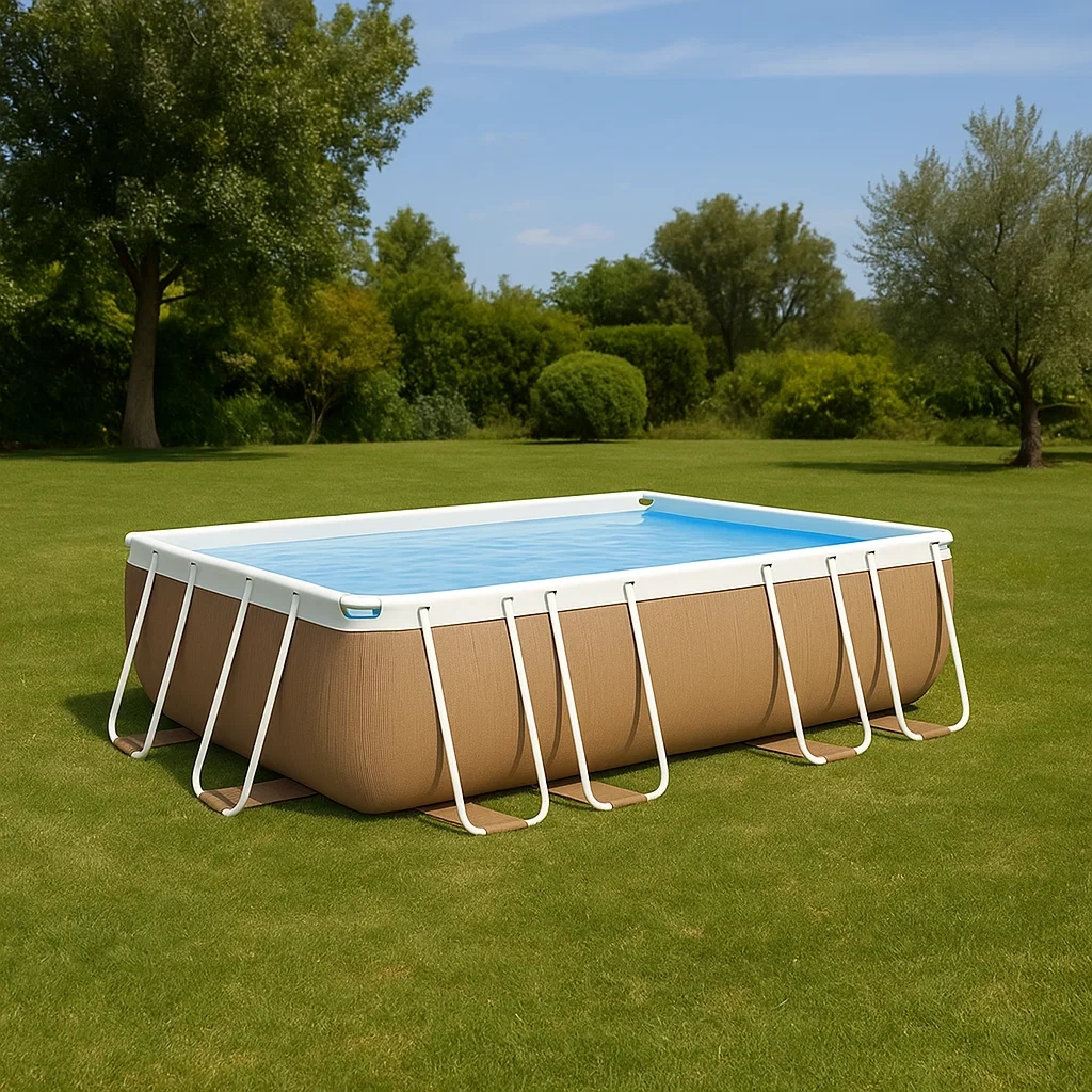 Piscine tubulaire rectangulaire, 7250 litres, PVC avec structure en acier, beige, autoportante, 400 x 200 x 122 cm - FRBFgWgXKssL