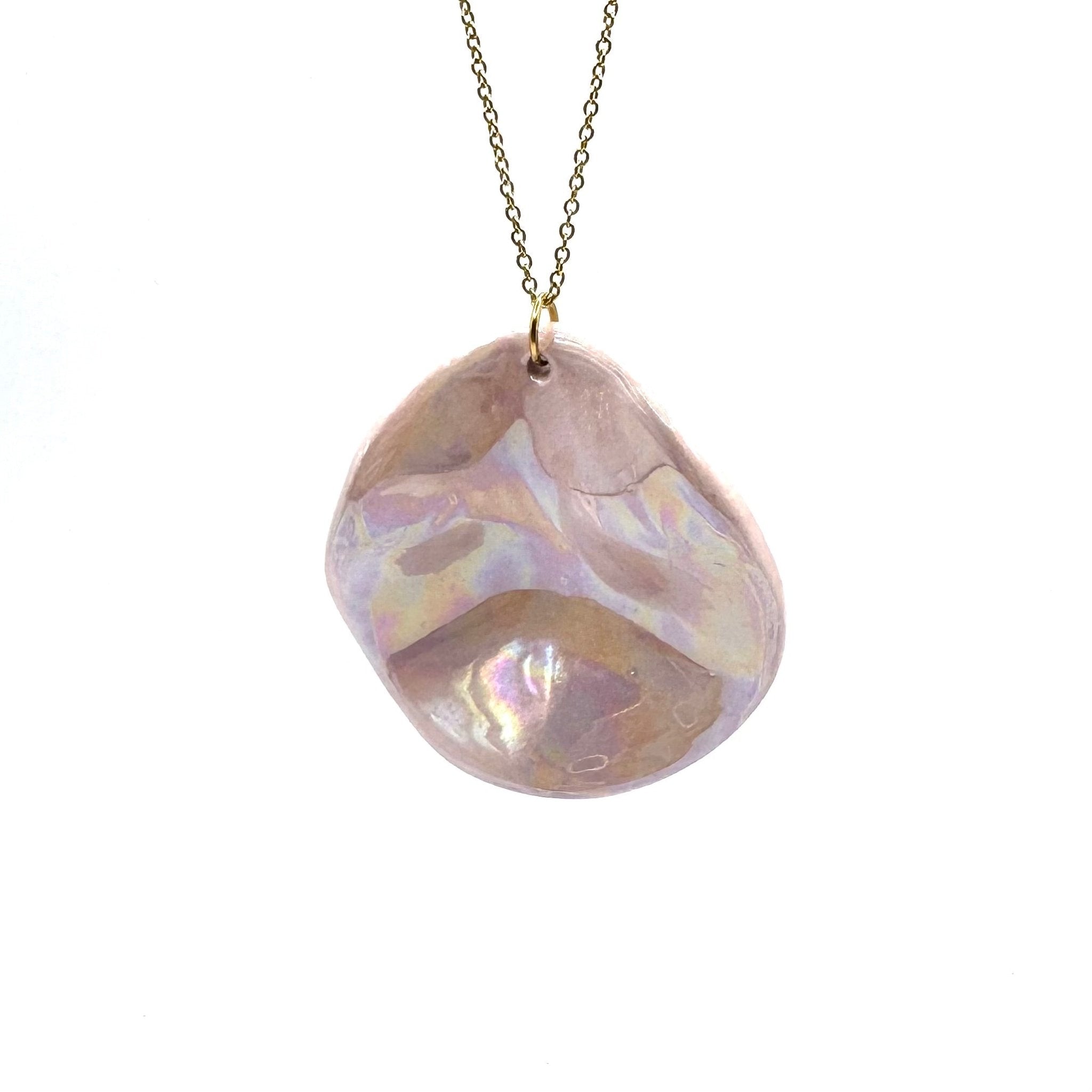 Perla | Handcrafted pearl-pink ceramic necklace