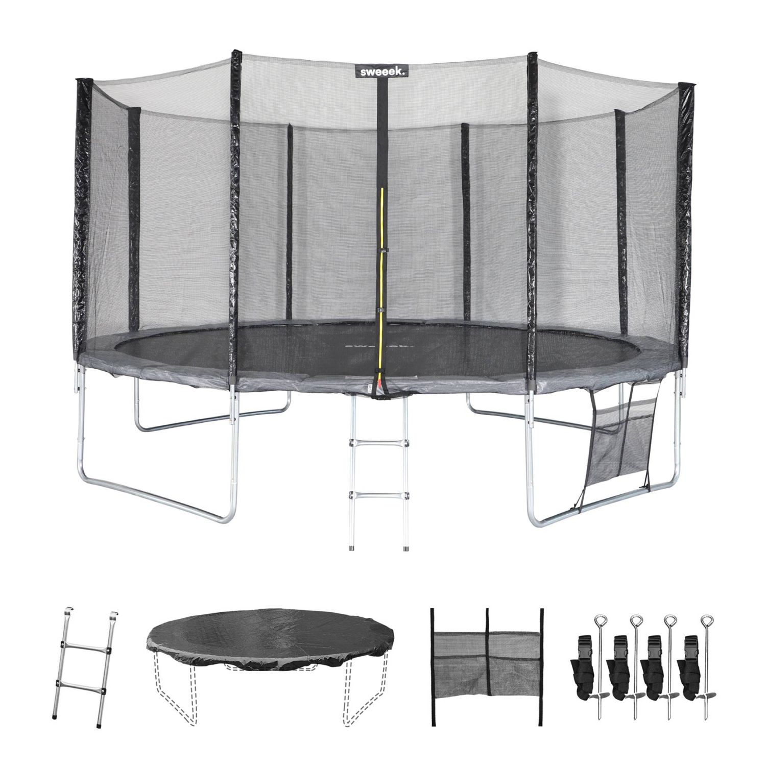 Trampolin mit Zubehörset, 430 cm, Grau