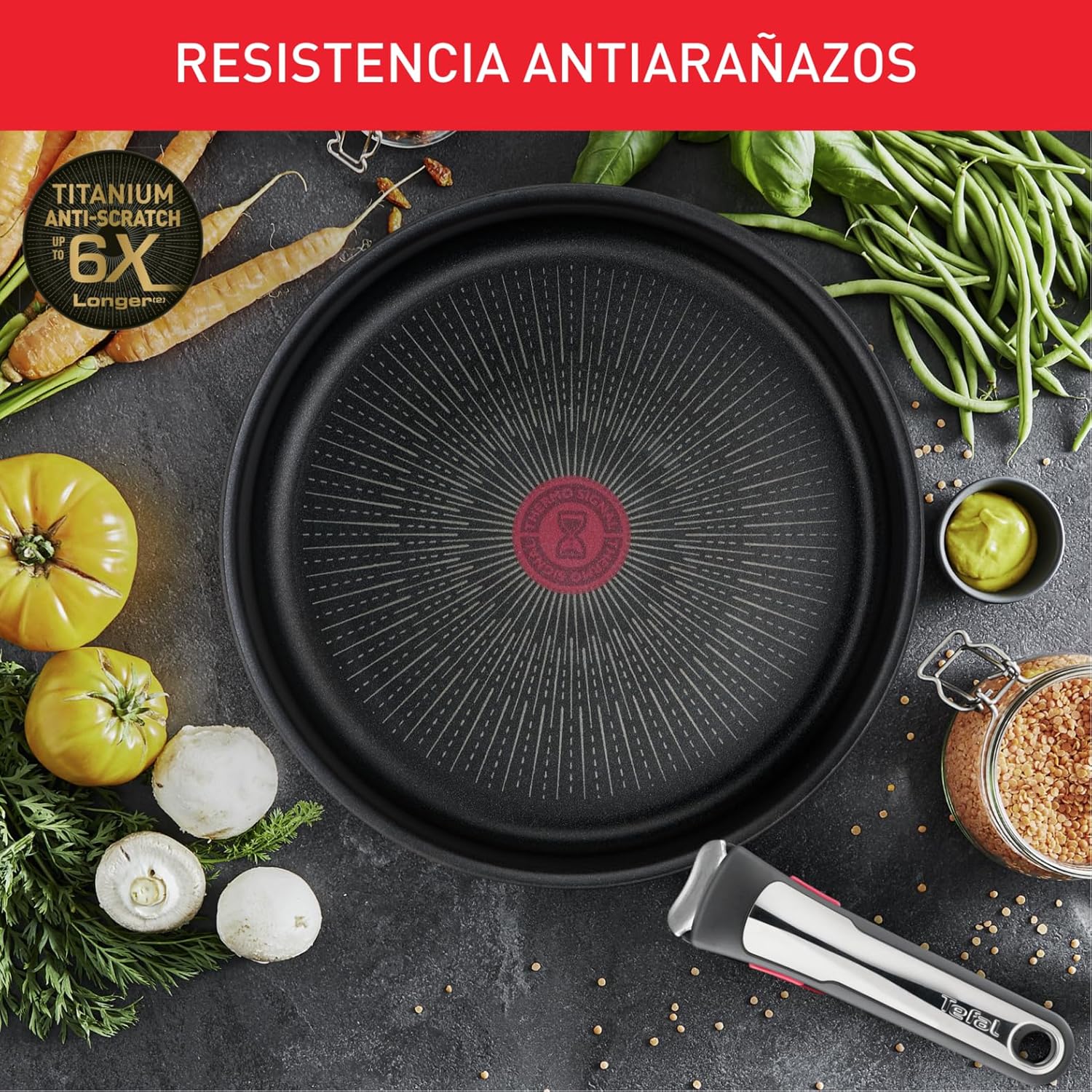 Tefal Ingenio Unlimited On – 3er-Set Töpfe (16/18/20 cm) + abnehmbarer Griff | Induktionsgeeignet, antihaftbeschichtet, mit Titanbeschichtung, Thermo-Signal, PFOA-frei, spülmaschinen- und ofenfest