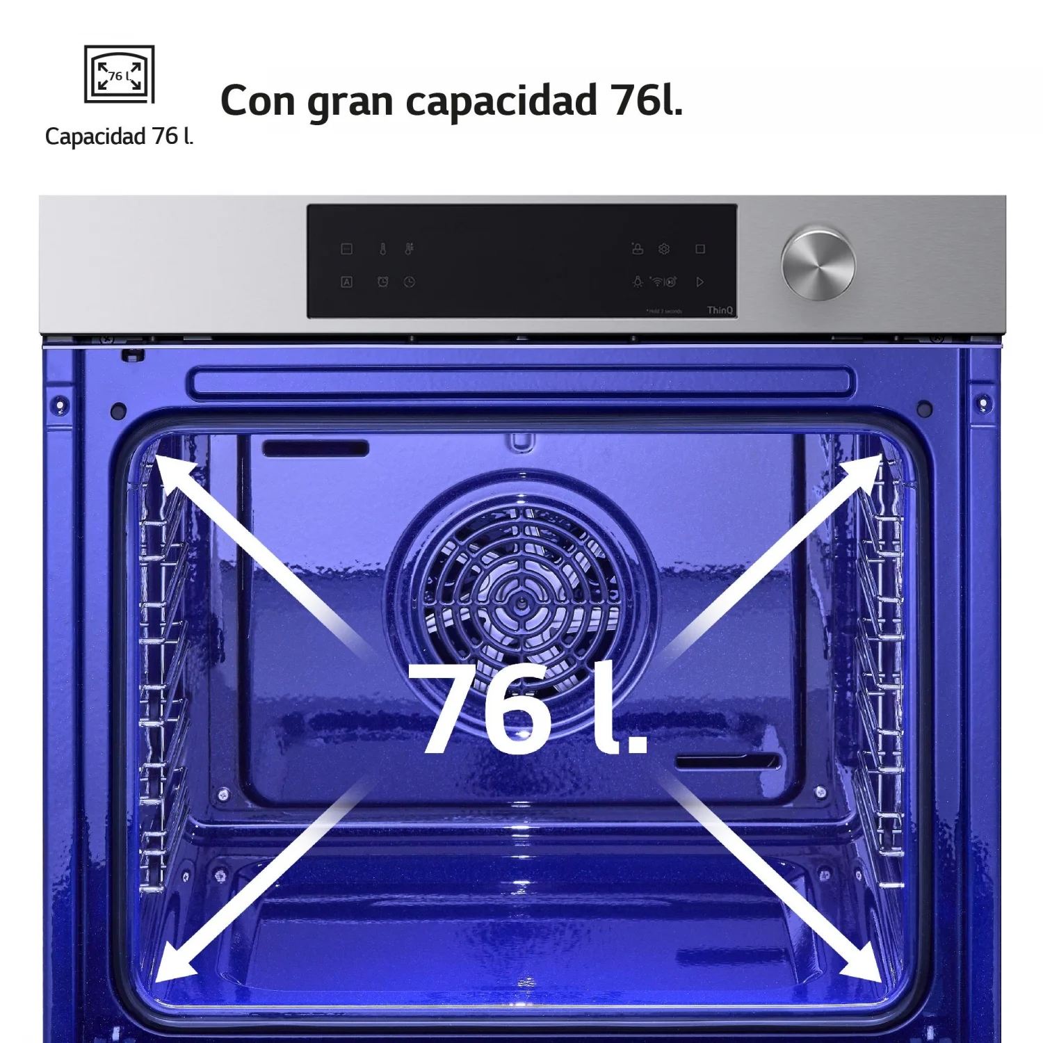 LG Pyrolyse-Backofen WSED7612S, 3,5 kW, 76 l, Klapptür, 15 Kochfunktionen, WLAN, Energieeffizienzklasse A+ – Edelstahl