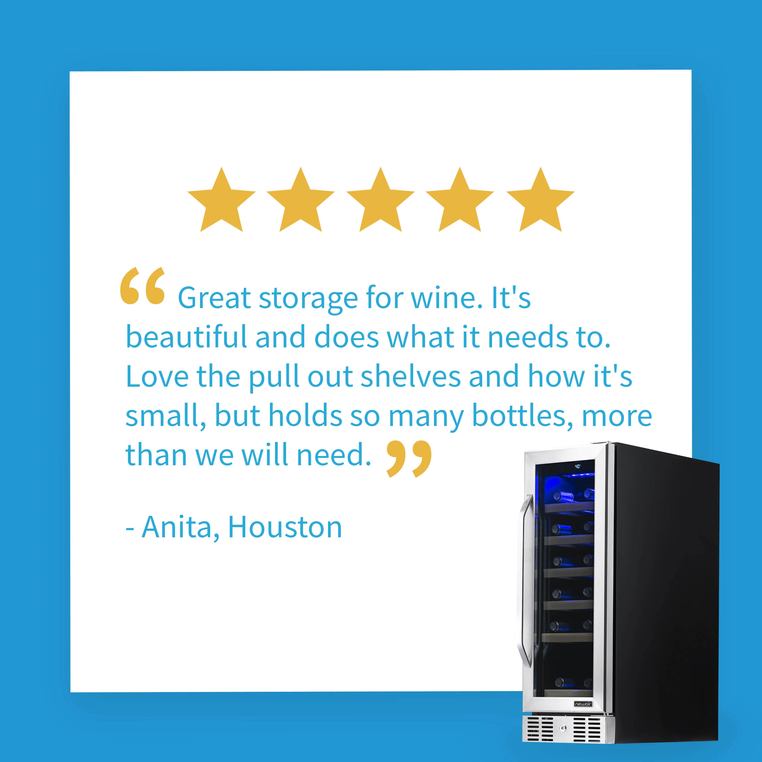 2025 Newair Indbygget Vinkøleskab – Rustfrit stål