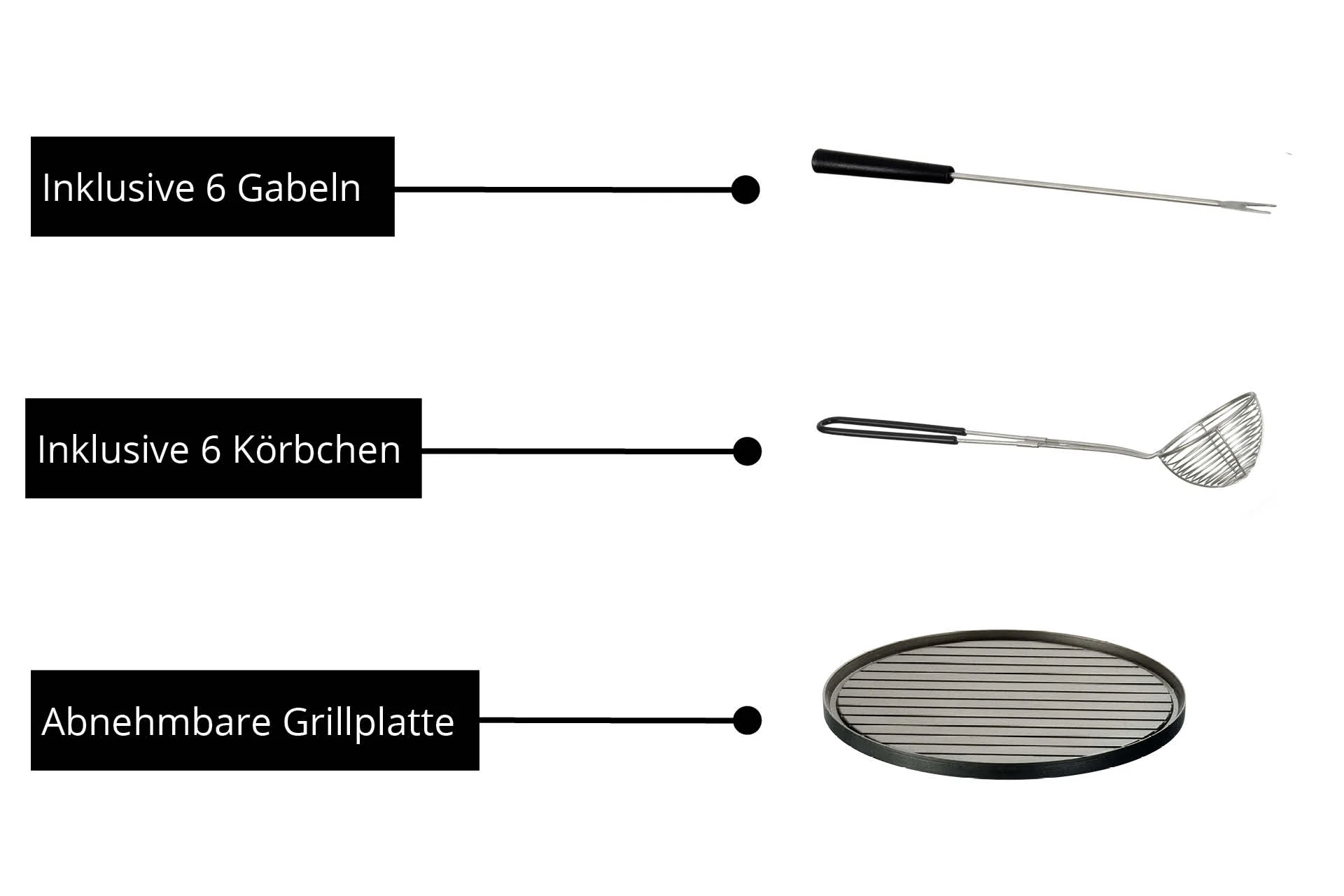 2025 Asia-Fondue – Elektrisk fonduesæt til bouillon og olie. Justerbar temperatur. Tilbehør til 6 personer.