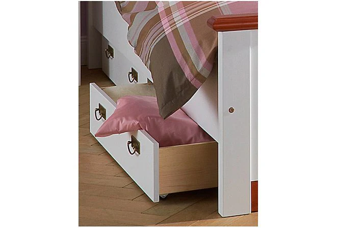 Bettkommode aus weißem Kiefernholz, 83 cm breit