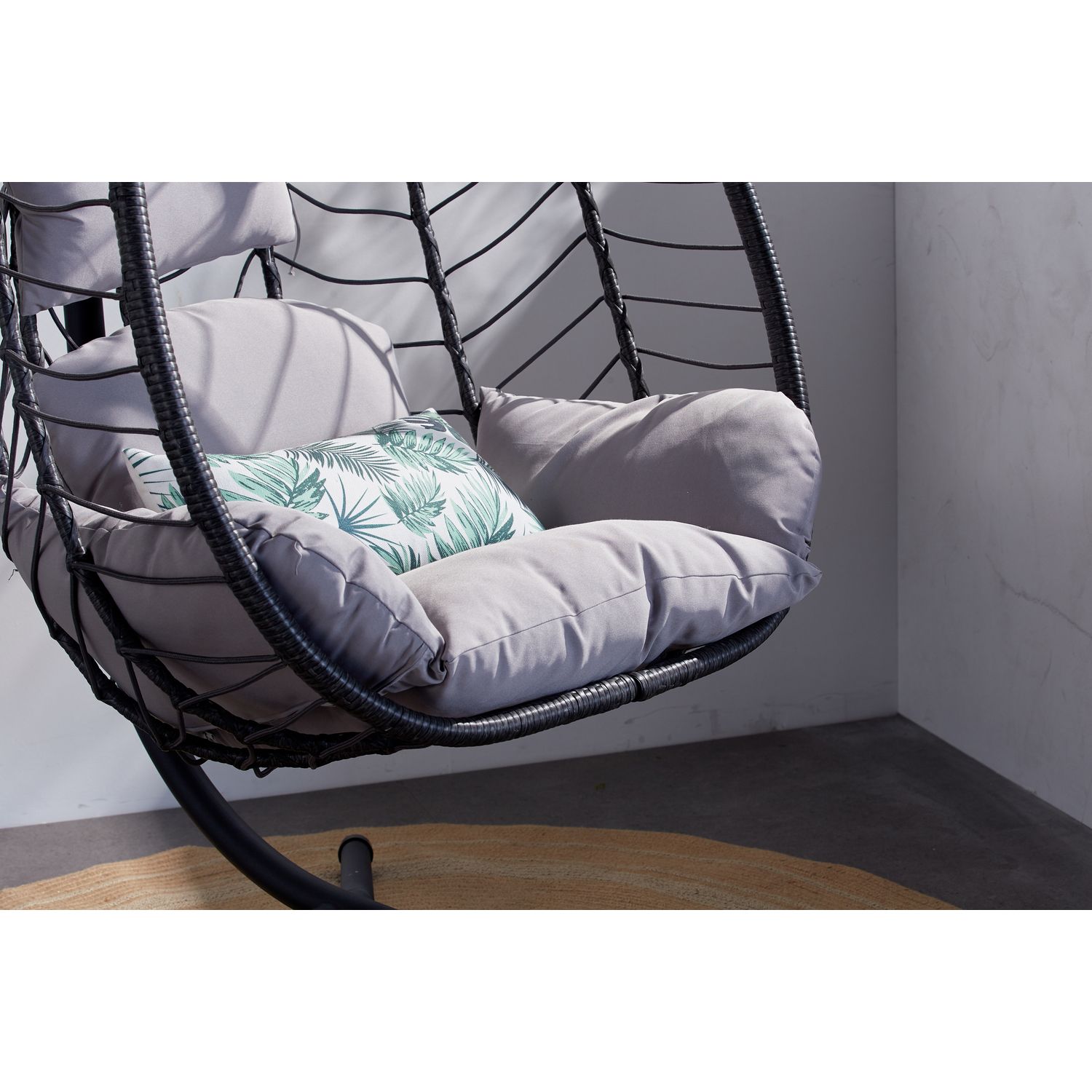 Lima Hängesessel, graues Kunstharz