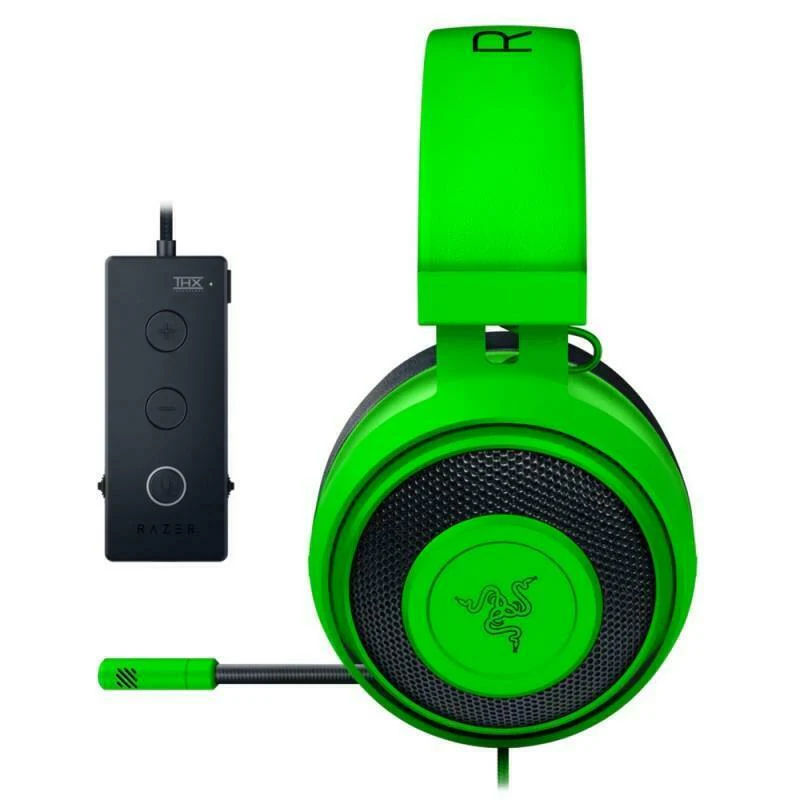 2025 Razer Gamer Kraken Green Tournament Edition USB 7.1 Hovedtelefoner