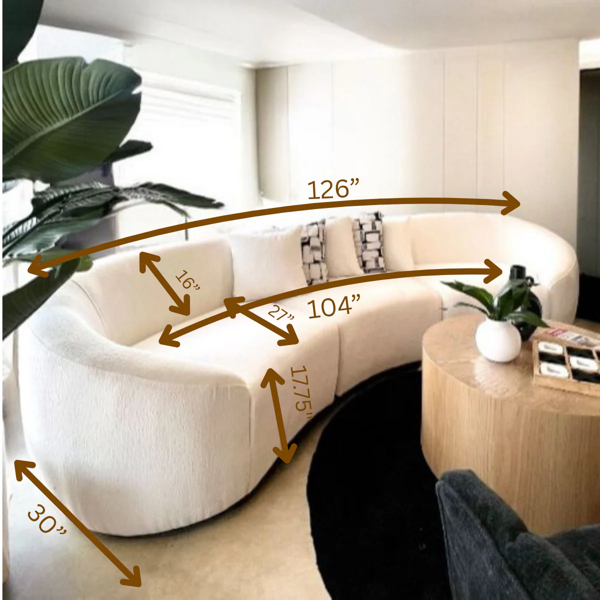 Island Curve Elfenbensfarvet Sofa