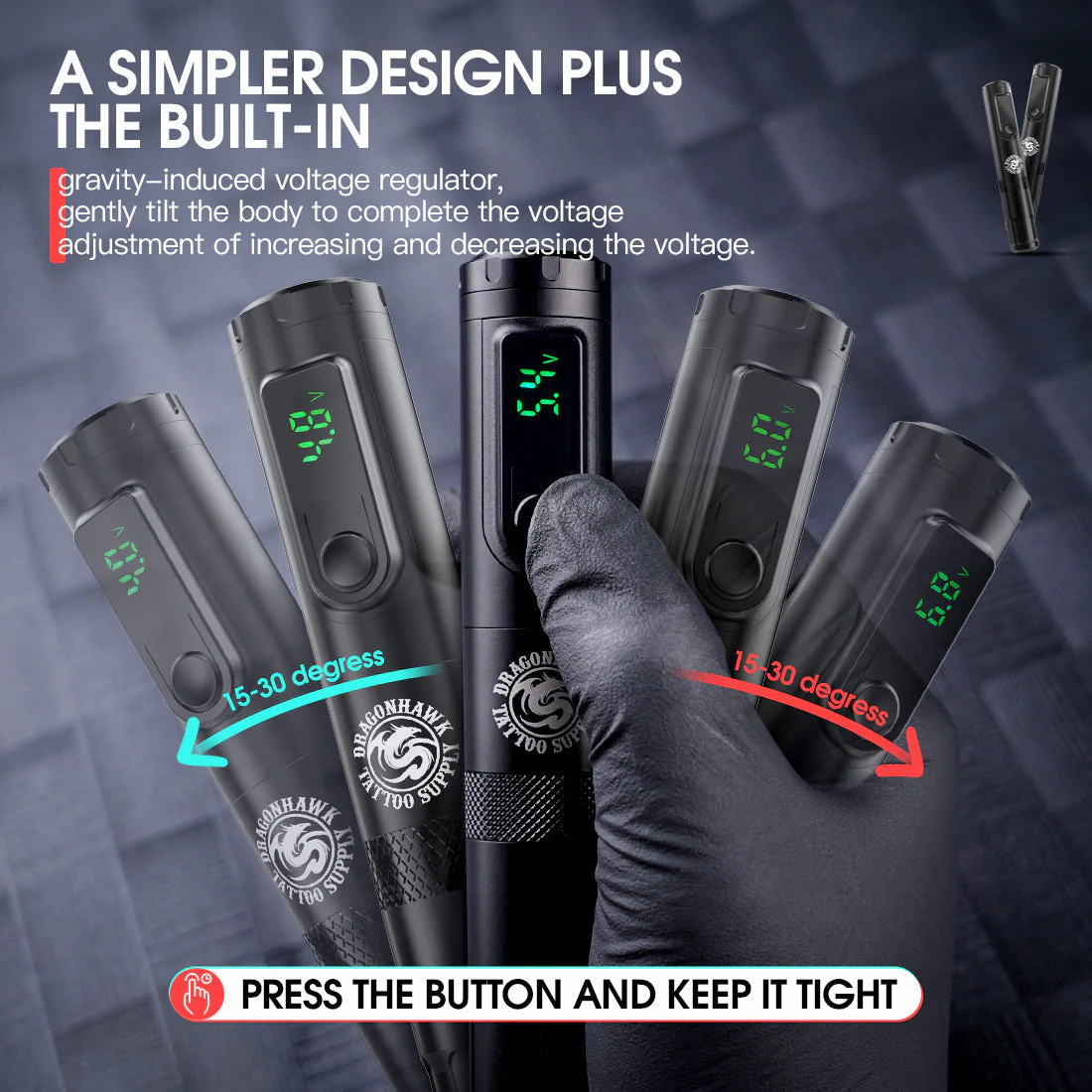 Dragonhawk X4 Pen trådløs tatoveringsmaskine