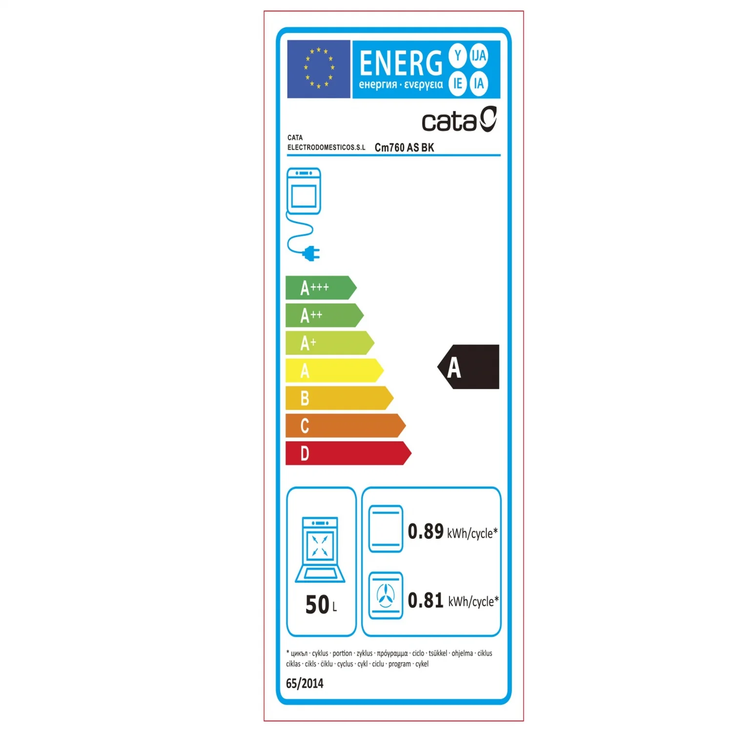 Cata CM760AS BK Multifunktionsbackofen