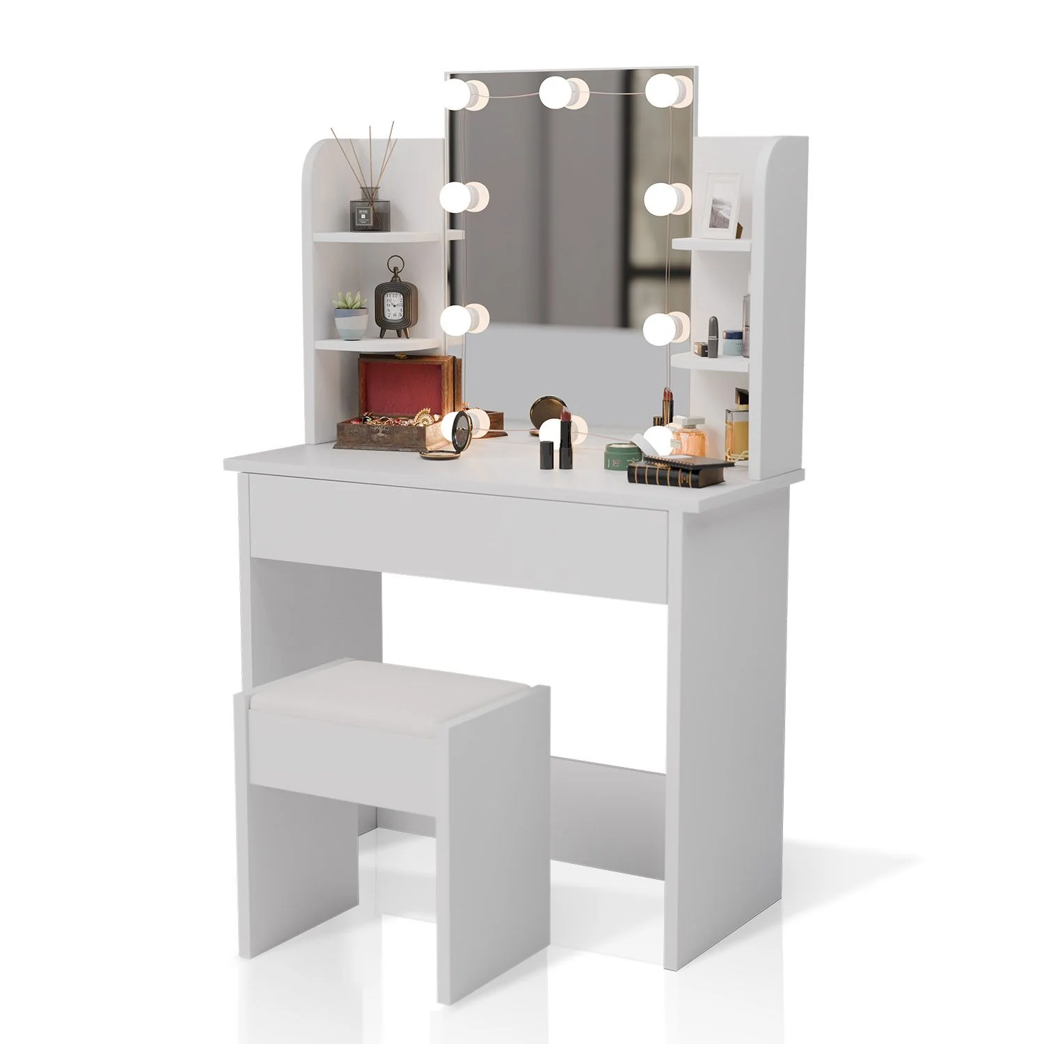 Coiffeuse Zoey 2025 avec tabouret Melly