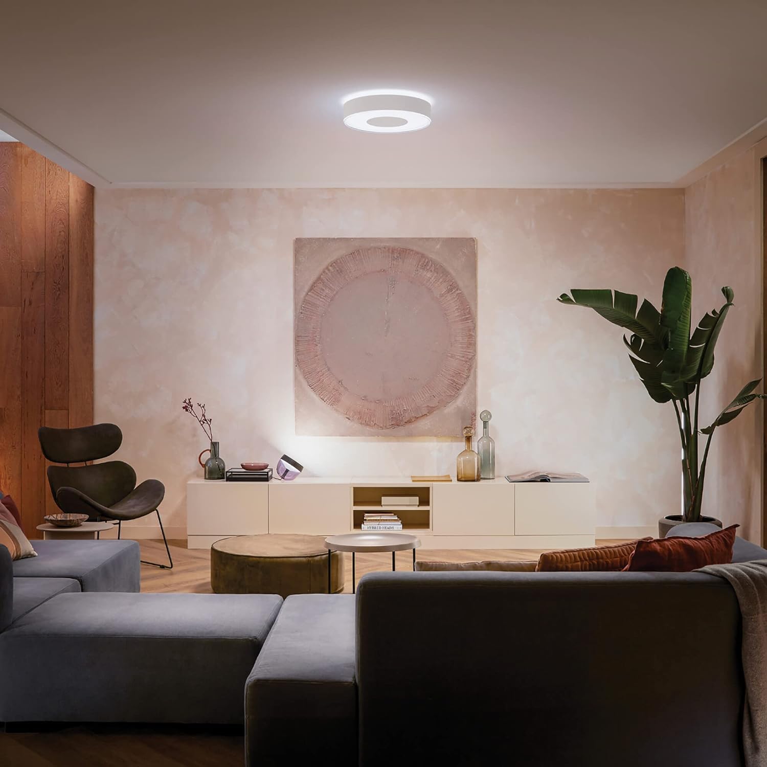 Philips Hue Infuse Smart LED-Deckenleuchte 33 W – 2100 Lumen, Weiß, kompatibel mit Alexa und Google Home, Durchmesser 38 cm