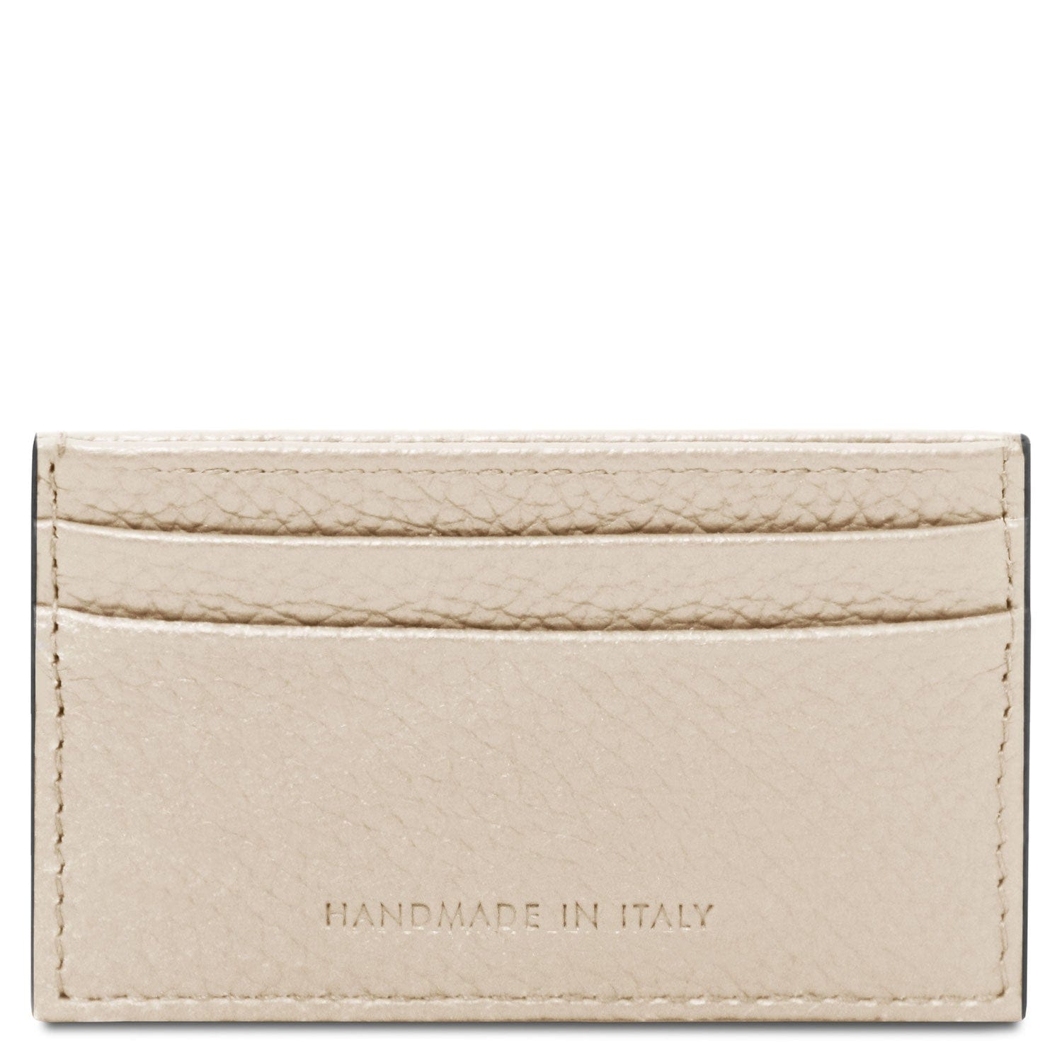Leather card holder - 4 cards, pebbled leather | TL142474