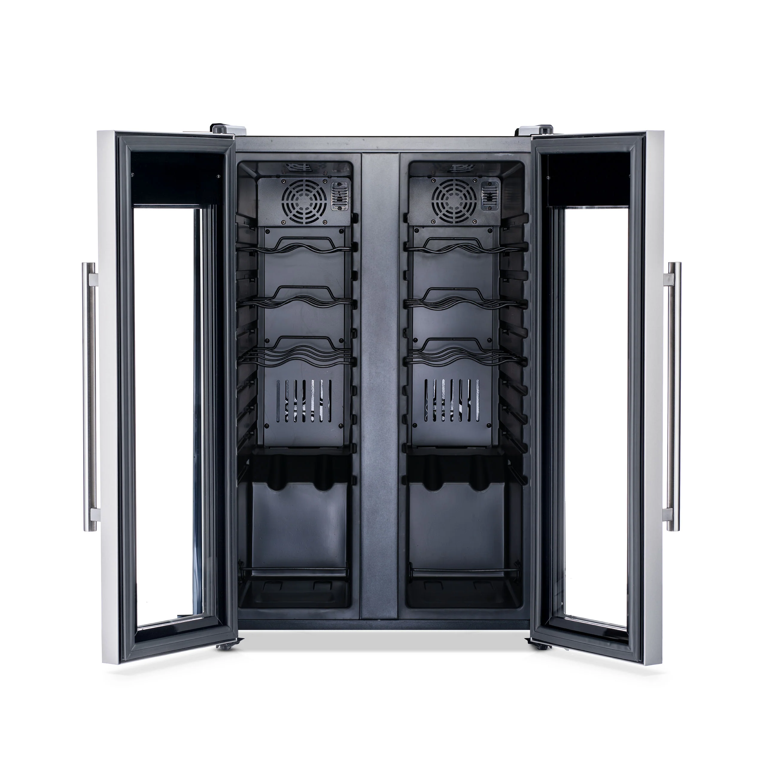 2025 Newair® Fritstående vinkøleskab i rustfrit stål – 24 flasker – 20 med dobbelt zone