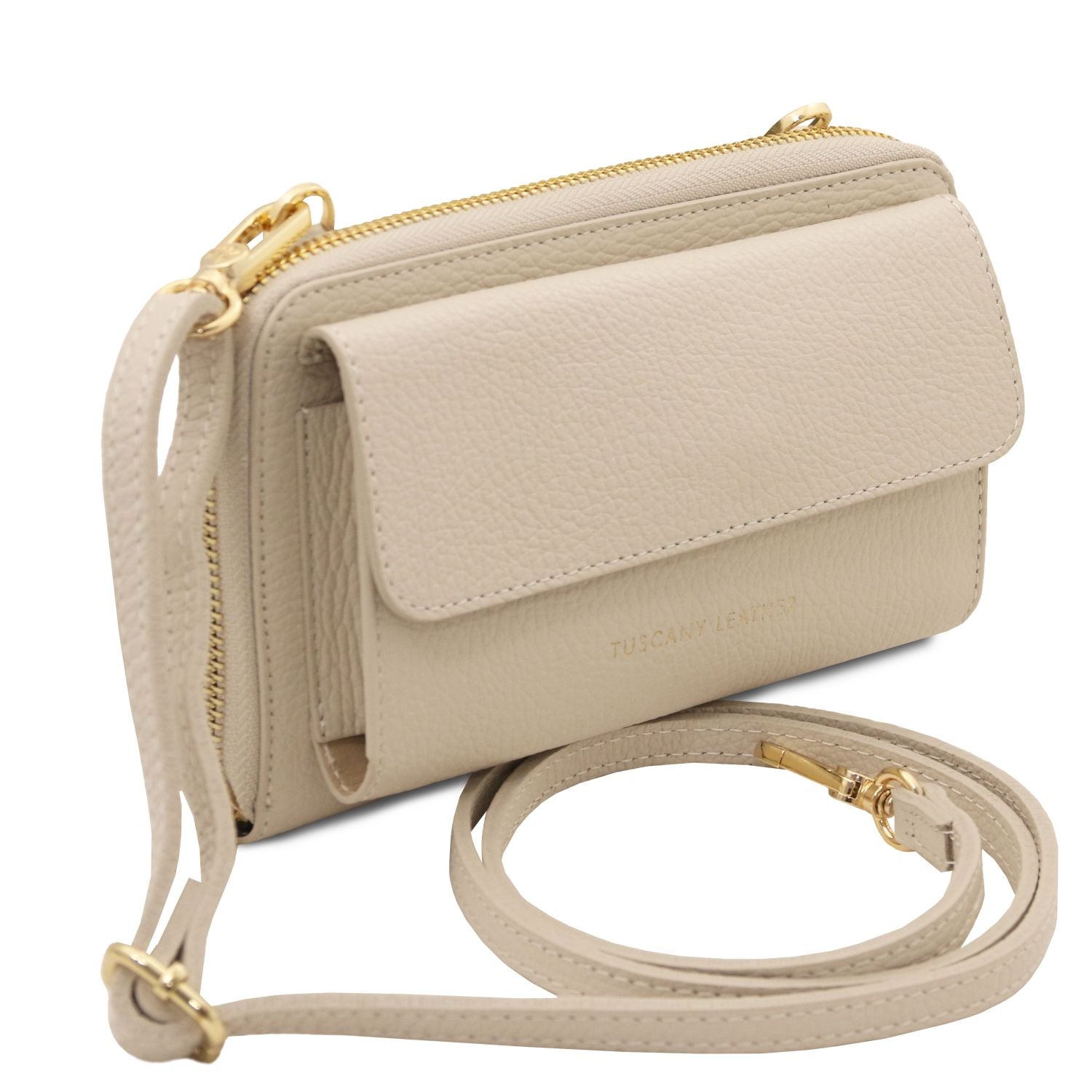 Urania - Leather phone wallet with strap | TL142433