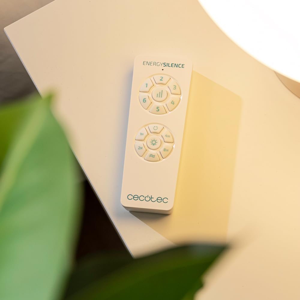 Ventilateur de plafond Cecotec à pales rétractables et lampe invisible EnergySilence Aero 4280 en acier, 40 W, diamètre 42 pouces (106 cm), minuterie, 3 tons lumineux, fonction été-hiver