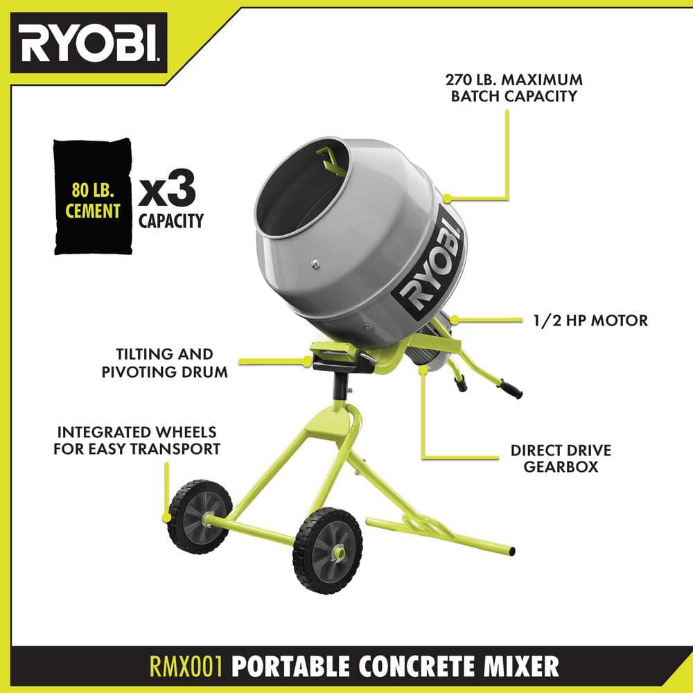 2025 RYOBI Bærbar Betonblander 1,4 m³ RMX001