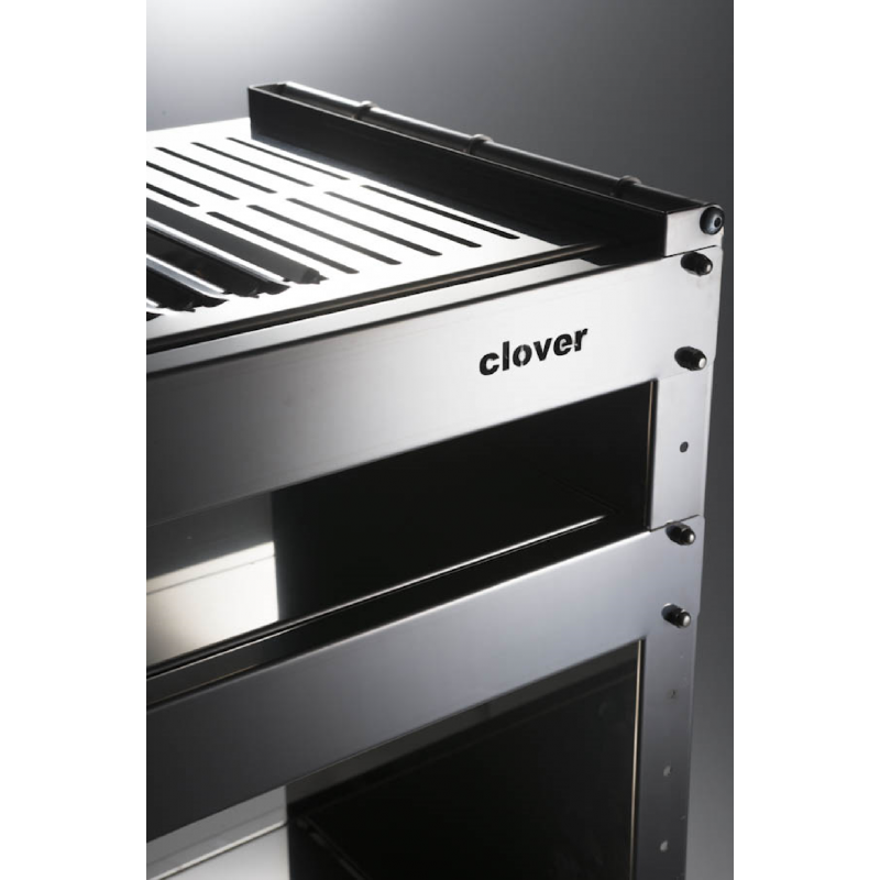 Clover Holzkohlegrill mit Rädern aus Edelstahl,