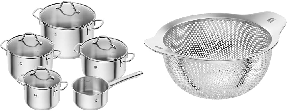 ZWILLING Flow Kochgeschirr-Set, 4 Deckel, induktionsgeeignet, Edelstahl, 5-teiliges Set