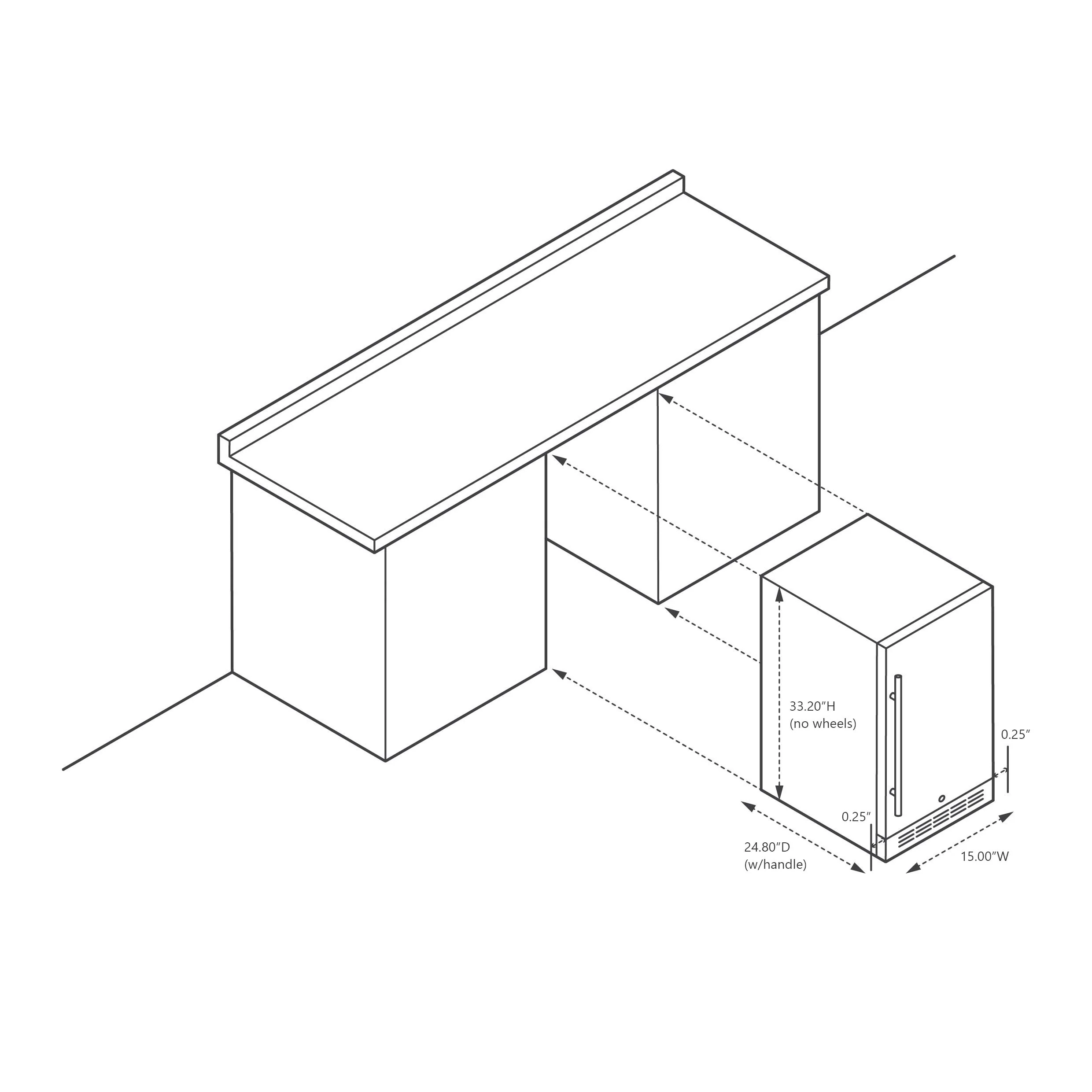 2025 Newair® udendørs indbygget køleskab – 90 dåser – 15 tommer