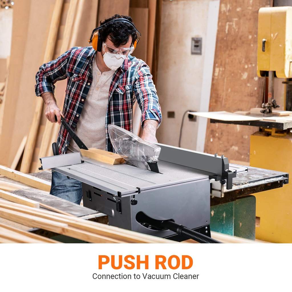 2025 TACKLIFE 10-Zoll-Tischkreissäge. 15-Ampere-Motor. 24-Zahn-Sägeblatt. 4800 U/min. 45°-Gehrungsschnitt. Modell MTS01A