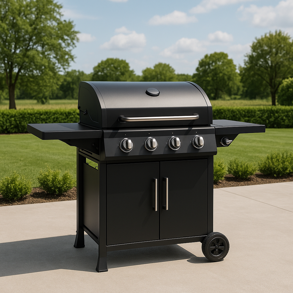 Barbecue à gaz 115 x 56 x 145 cm, couleur noire ktPSyrb356nh