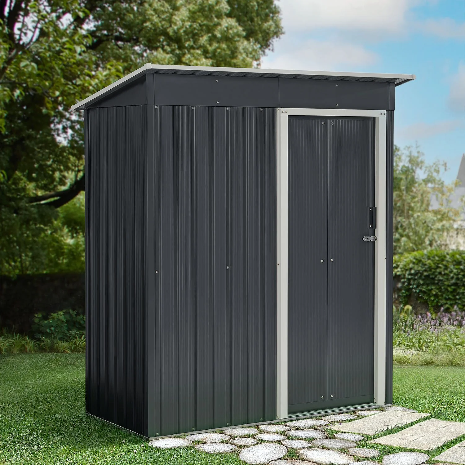 Abri de jardin métallique 2025 S avec toit incliné