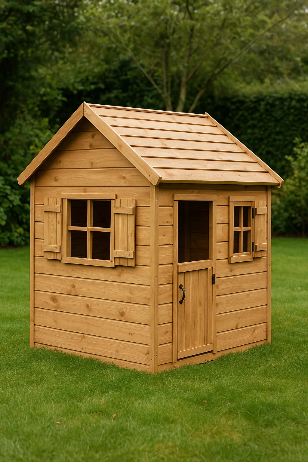 Cabane de jardin pour enfants en bois naturel avec toit à pignon 135×110×150 cm KbAiIsy136OP