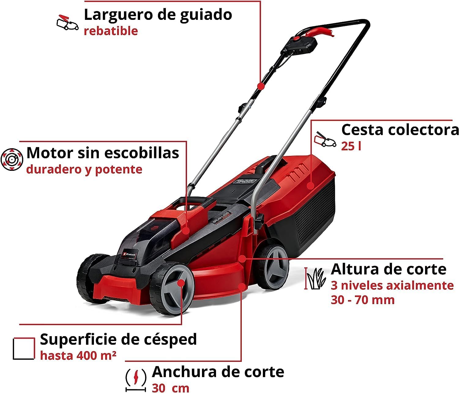 Einhell GE-CM 18/30 Li batteridrevet plæneklippersæt